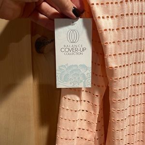 Hooded blush pink cover up.